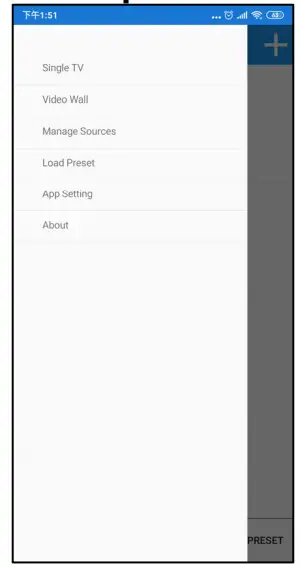 Apps Video Wall Control II App for Android - Setting 1