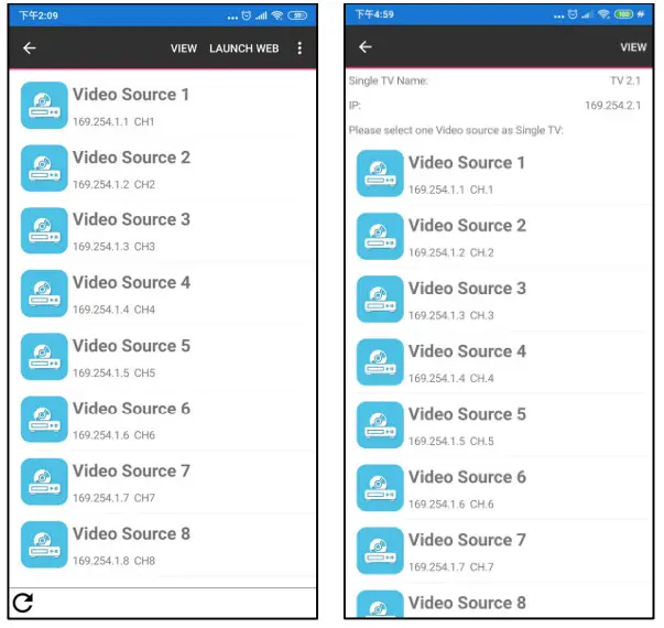 Apps Video Wall Control II App for Android - Transmitters 11