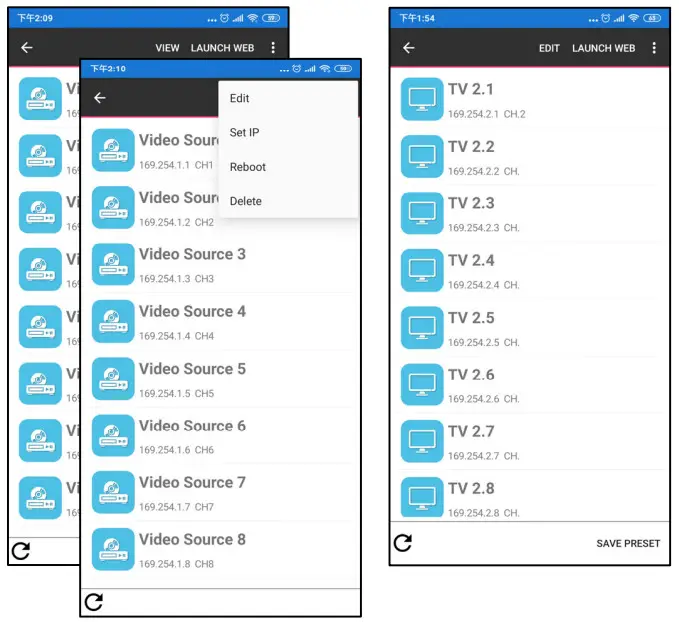 Apps Video Wall Control II App for Android - Transmitters 13