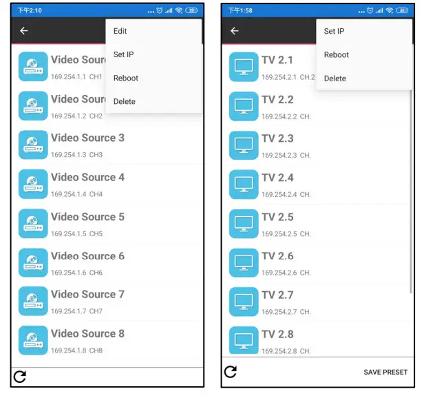 Apps Video Wall Control II App for Android - Transmitters 20
