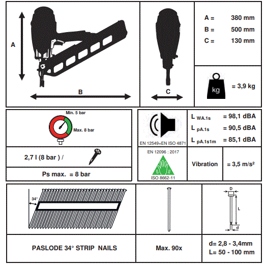 Paslode-PSN100.1-Pneumatic-Framing-Nailer-fig-2