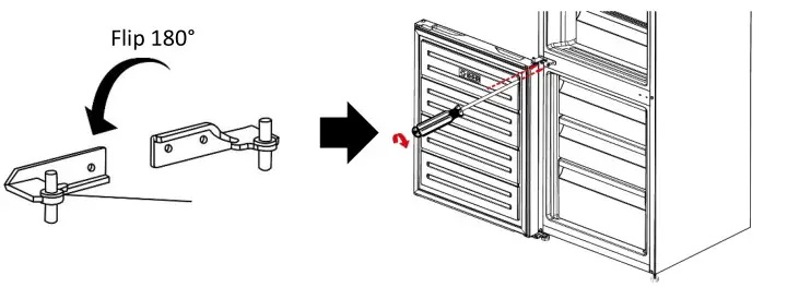 Russell Hobbs RH180FFFF55 54cm Wide Fridge Freezer - Place the freezer door