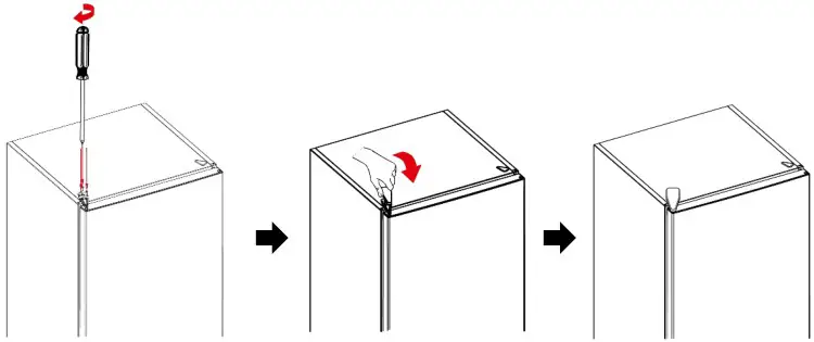 Russell Hobbs RH180FFFF55 54cm Wide Fridge Freezer - Place the fridge door back