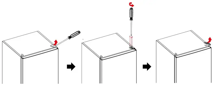 Russell Hobbs RH180FFFF55 54cm Wide Fridge Freezer - Remove the hinge cover