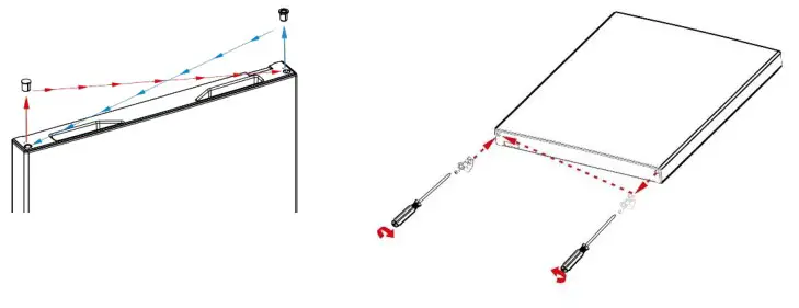 Russell Hobbs RH180FFFF55 54cm Wide Fridge Freezer - Remove the hinge plug
