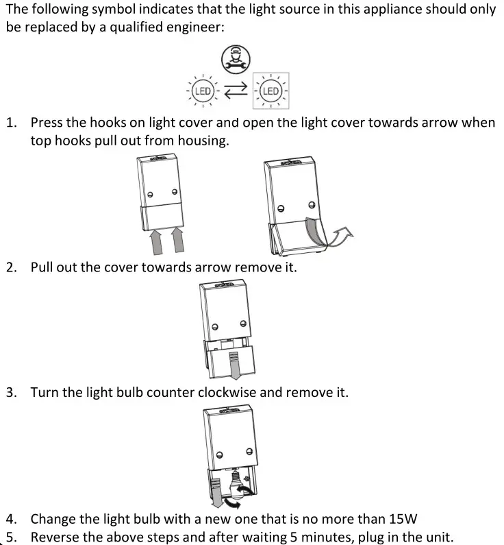 Russell Hobbs RH180FFFF55 54cm Wide Fridge Freezer - Replacing the Bulb