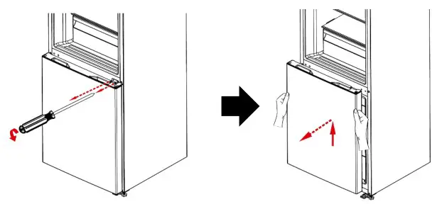 Russell Hobbs RH180FFFF55 54cm Wide Fridge Freezer - Take off the middle hinge