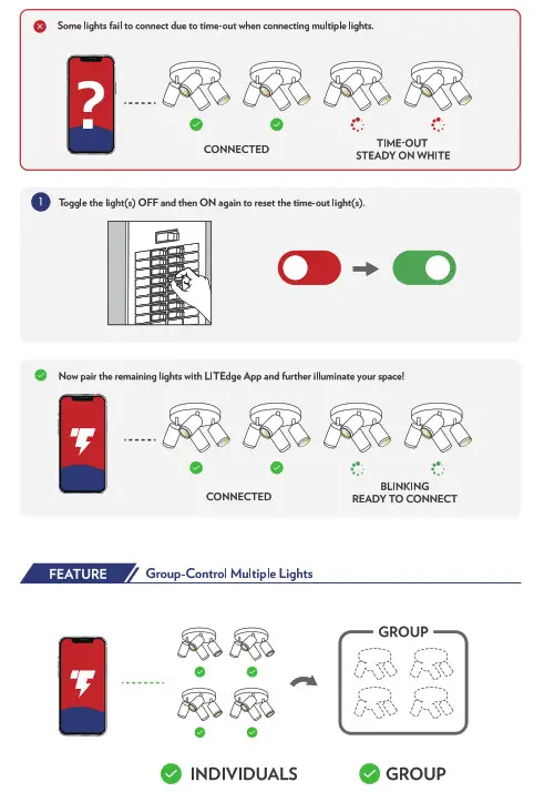 LeonLite Lite Edge 4-Light Smart Ceiling Fixture - fig 17