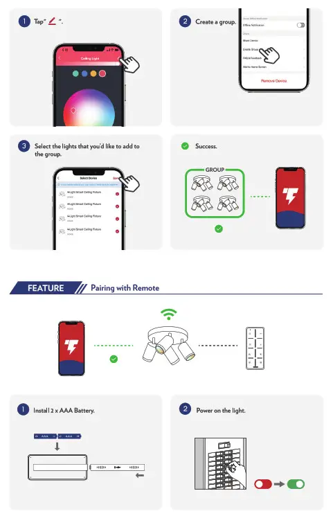 LeonLite Lite Edge 4-Light Smart Ceiling Fixture - fig 19