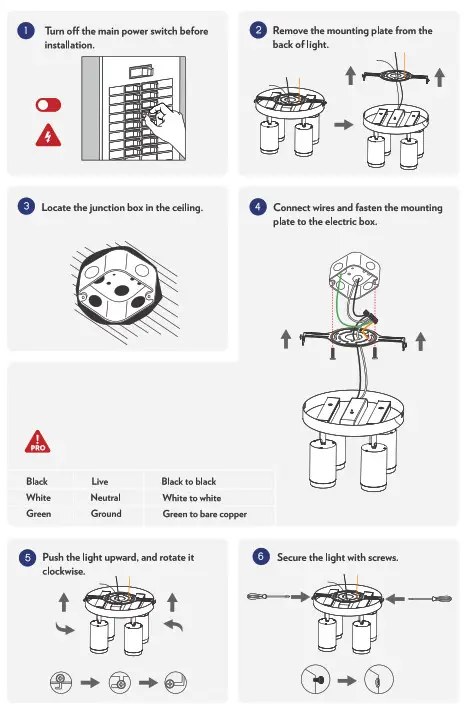 LeonLite Lite Edge 4-Light Smart Ceiling Fixture - fig 5