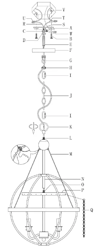 HANOVER HEMMILENE-6CH Emmilene 6-Light Pendant Chandelier-fig-1