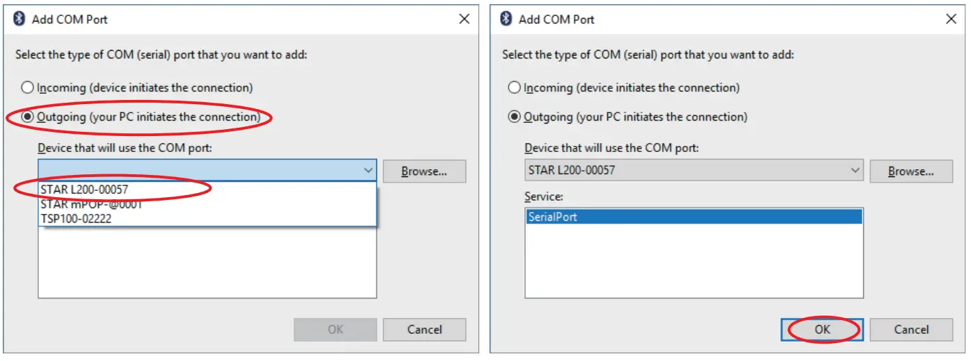 STAR MICRONICS Recovery Document for Windows Update - Add COM port