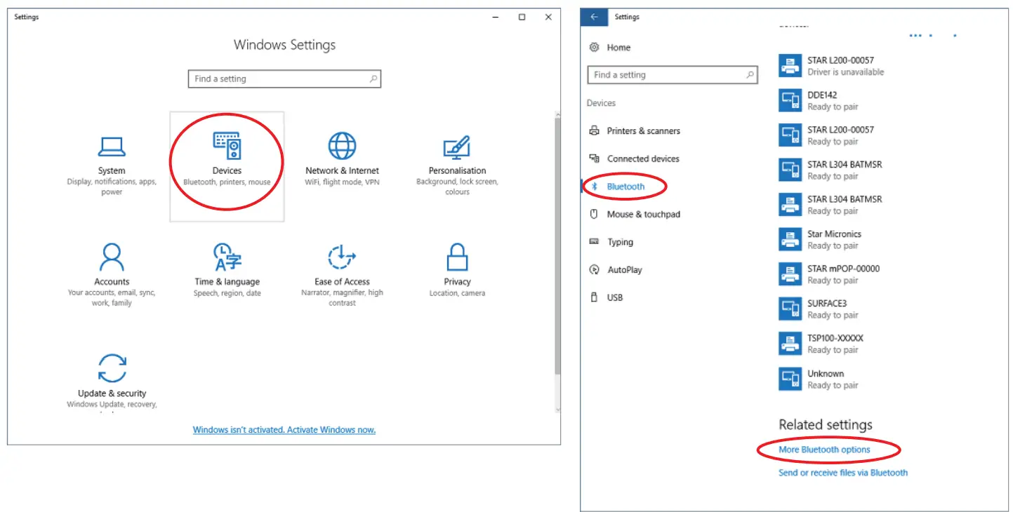 STAR MICRONICS Recovery Document for Windows Update - Bluetooth