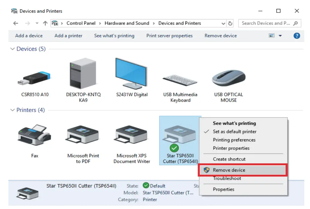 STAR MICRONICS Recovery Document for Windows Update - printer