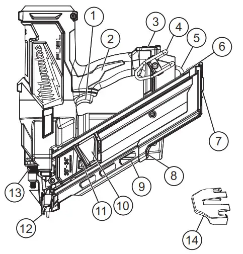 milwaukee M18 FFN M18 Fuel 30 to 34 Degree Framing Nailer - fi g