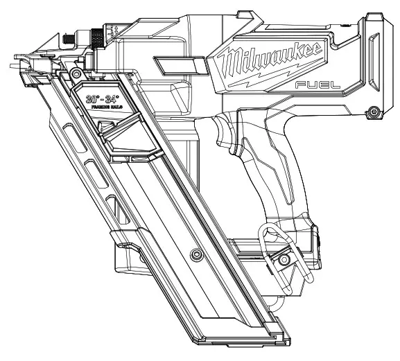 milwaukee M18 FFN M18 Fuel 30 to 34 Degree Framing Nailer