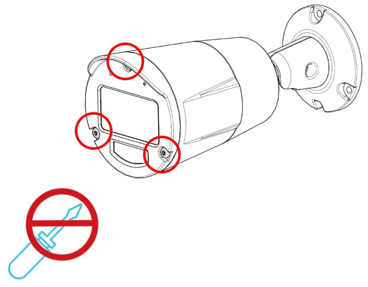 AI-Eye VS18210 8MP Motorized Lens Bullet Camera - Please do not screw-off the screws of the front cove