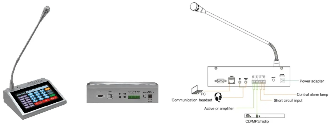 itc T-7702A Desktop Intercom Paging Microphone