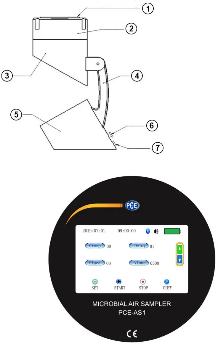 PCE Instruments PCE AS1 Air Sampler - fig