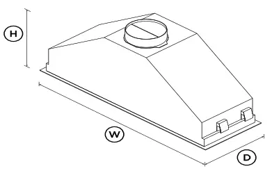 FISHER PAYKEL HP90IHCB4 Integrated Insert Cooker Hood - DIMENSIONS