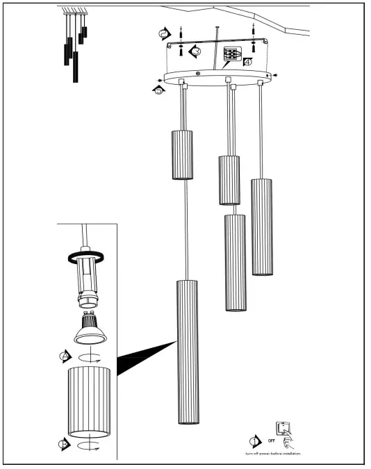 LUCIDE-35414-05-Polygon-Pendant-Light-FIG-2