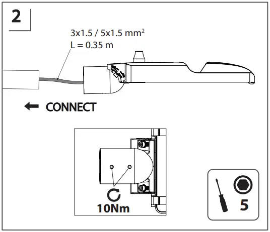 Configuration with cable