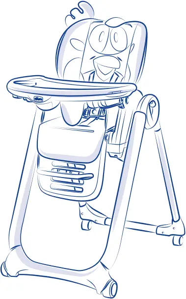 chicco 00079205960000 High Chair Polly 2 Start with 4 Wheels