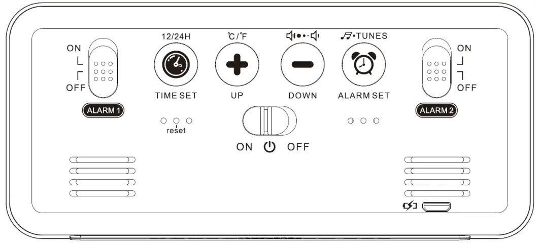 HOMVILLA 8808 LED Alarm Clock - BUTTON LAYOUT