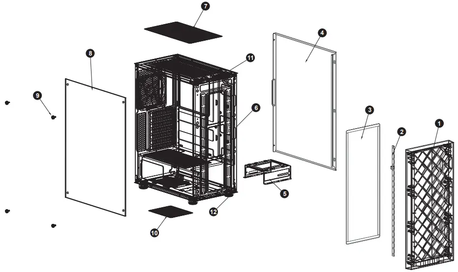 Spectra-CSAZ-280B-Black-ATX-Mid-Tower-Gaming-Case-fig- (1)