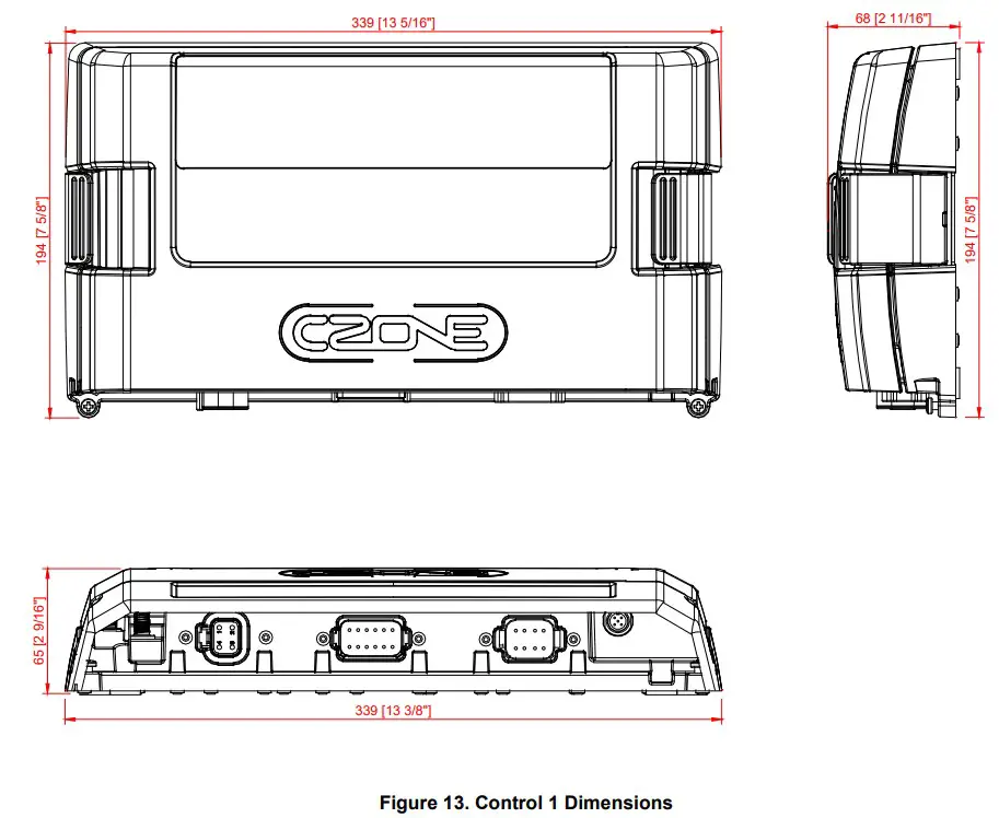 CZONE 80 911 0122 00 Control 1 Interface - DIMENSIONS