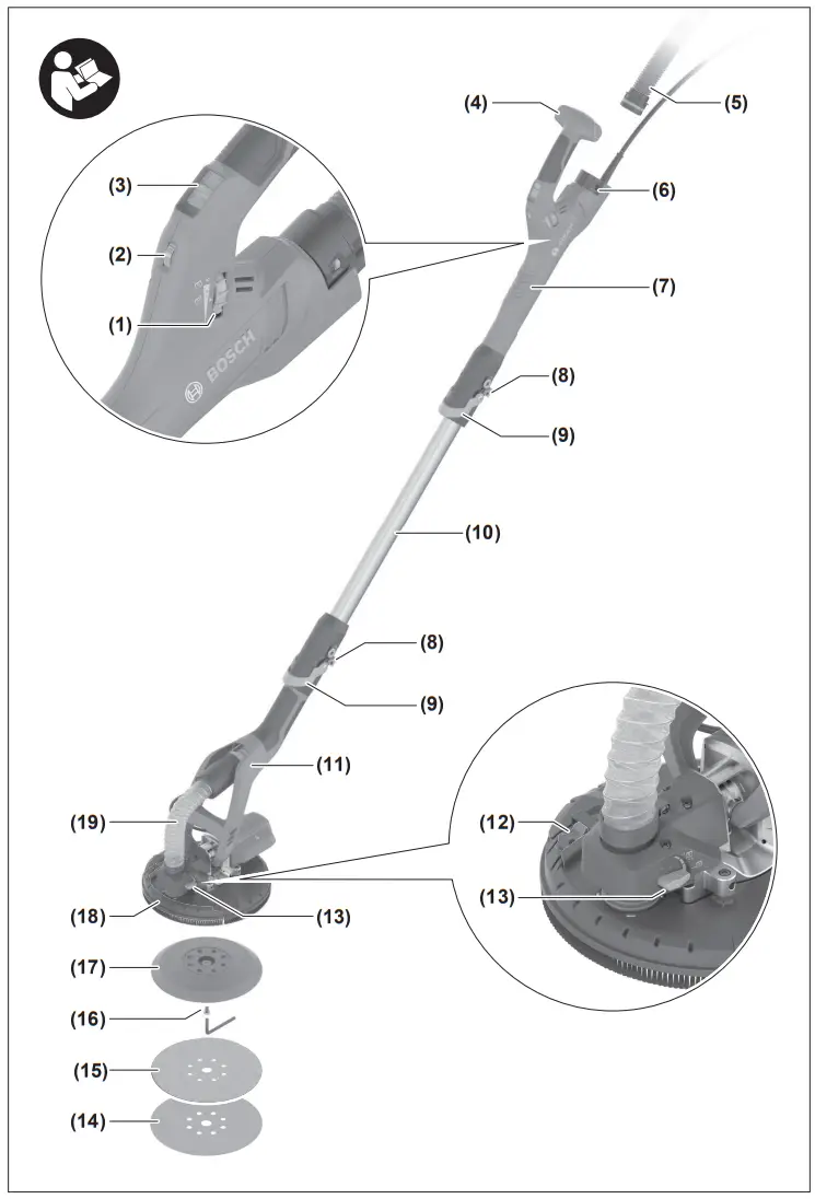 BOSCH GTR 550 Professional Drywall Sander - fig1
