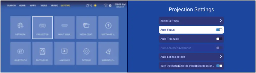 SHENZHEN SAGAMOBILE CO LTD SW30 Portable Projector - auto focus