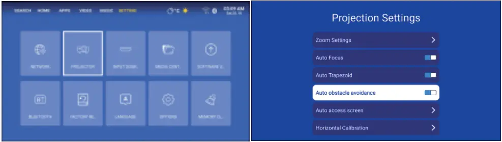 SHENZHEN SAGAMOBILE CO LTD SW30 Portable Projector - obstacle avoidance