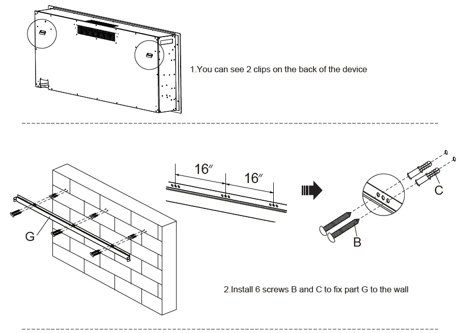 HOMEdex 14040BK 50 Inch Electric Fireplace-FIG-10
