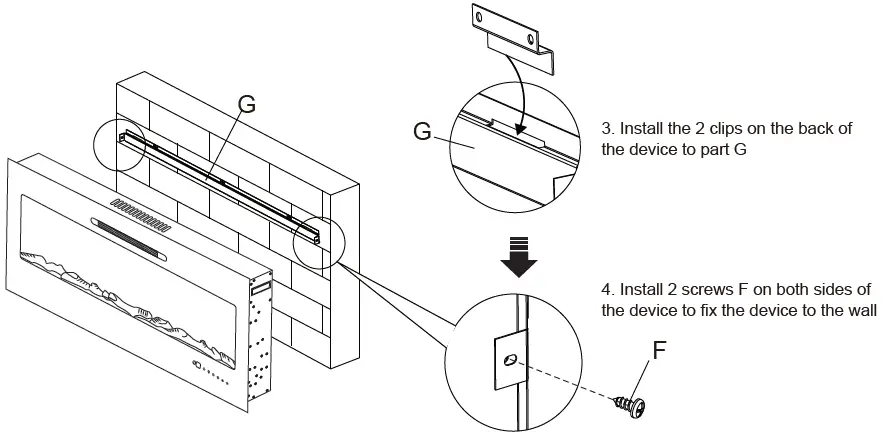 HOMEdex 14040BK 50 Inch Electric Fireplace-FIG-11