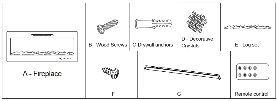 HOMEdex 14040BK 50 Inch Electric Fireplace-FIG-3