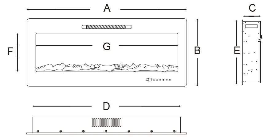 HOMEdex 14040BK 50 Inch Electric Fireplace-FIG-4