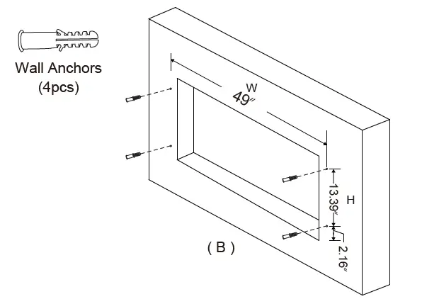 HOMEdex 14040BK 50 Inch Electric Fireplace-FIG-7