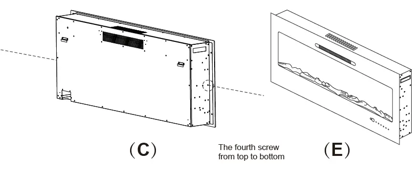 HOMEdex 14040BK 50 Inch Electric Fireplace-FIG-8