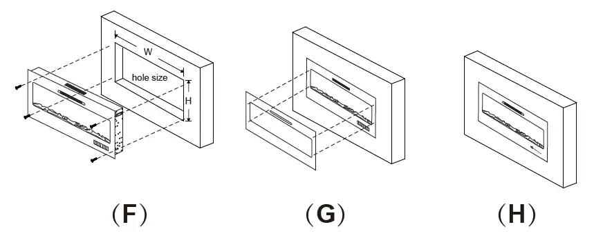 HOMEdex 14040BK 50 Inch Electric Fireplace-FIG-9