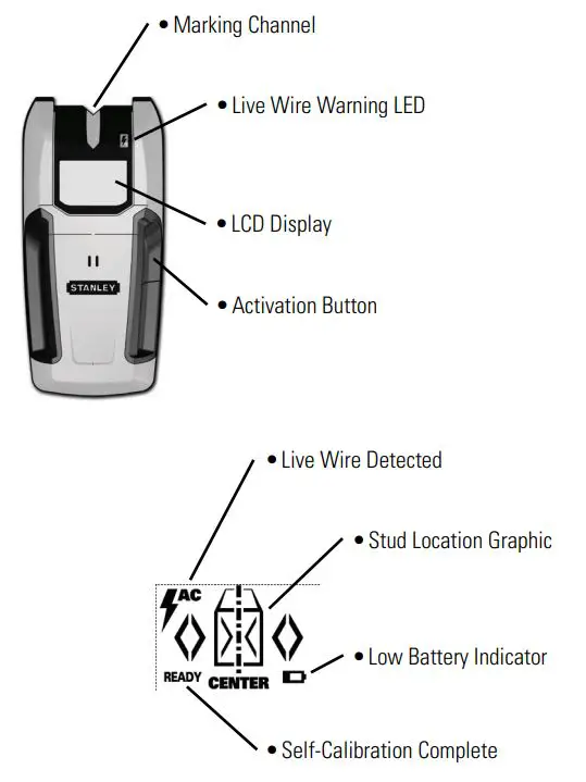 STANLEY S200 Stud Finder Instruction Manual - Product Overview