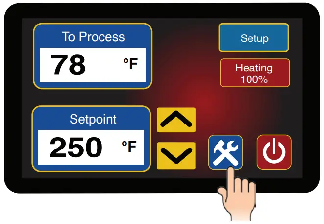 ADVANTAGE ENGINEERING Sentra SR Series with T Control Instrument - Setup Button and Screens