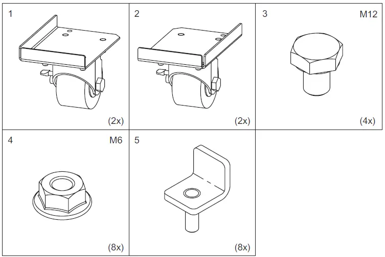 nVent HOFFMAN ProLine G2 Caster Kit-FIG-1