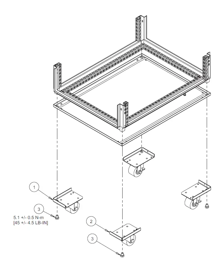 nVent HOFFMAN ProLine G2 Caster Kit-FIG-3