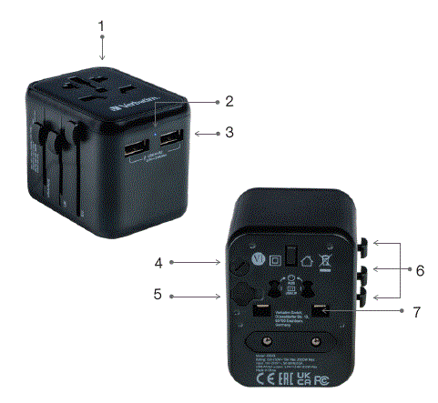 Verbatim UTA-01 Universal Travel Adapter fig-1