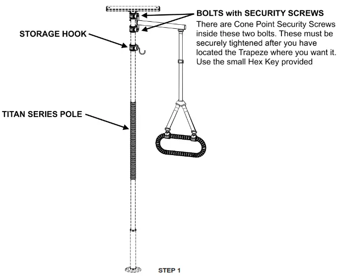 Hartmobility TSGA602 Titan Pole Accessory with SafetyGrip - Trapeze Arm