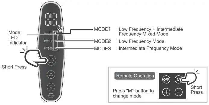 OTO EM 850 Wireless E Mag Device - Mode Selection