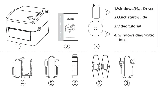 vretti 4BARCODE 4B-2054M Thermal Barcode Printer-fig-3