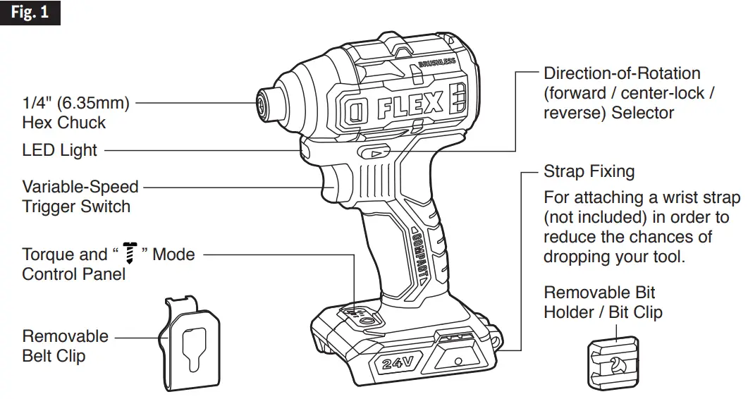 FLEX FX1331 24V Brushless Impact Driver - Fig. 1