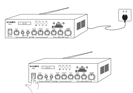 NEOHIPO AM02 300W Bluetooth AV Power Amplifier User Manual - Start Up